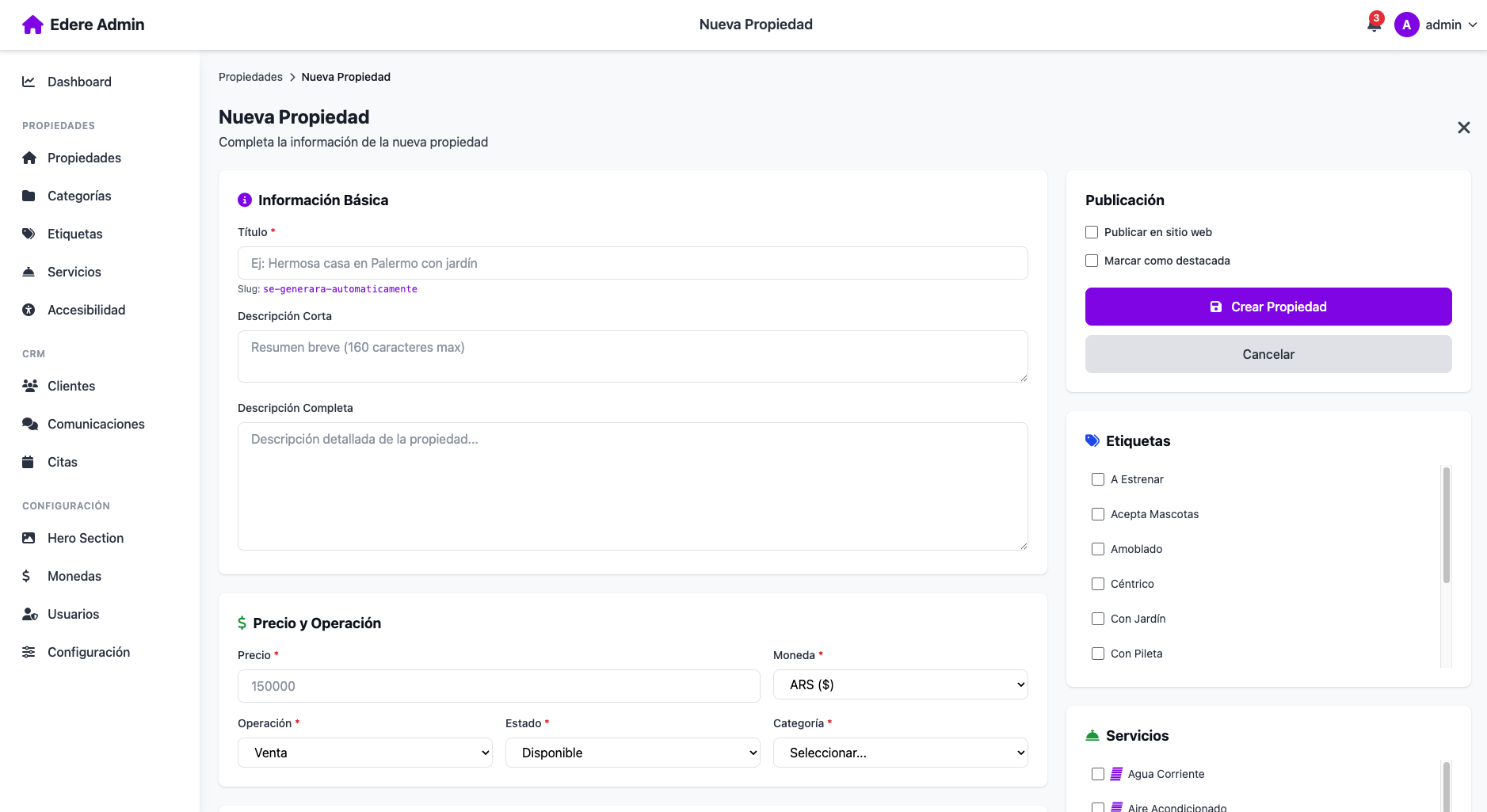 Gestión de Propiedades EDERE